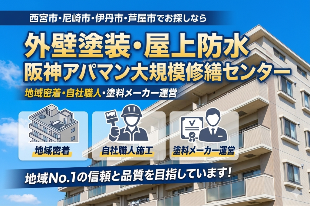 西宮市・尼崎市・伊丹市・芦屋市で大規模修繕なら阪神アパマン大規模修繕センター｜失敗しない業者選びのポイント