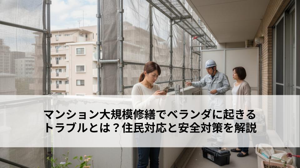 マンション大規模修繕でベランダに起きるトラブルとは？住民対応と安全対策を解説