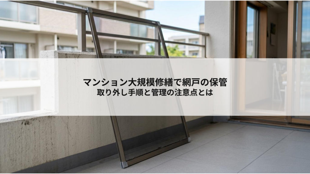 マンション大規模修繕で網戸の保管はなぜ必要？取り外し手順と管理の注意点とは