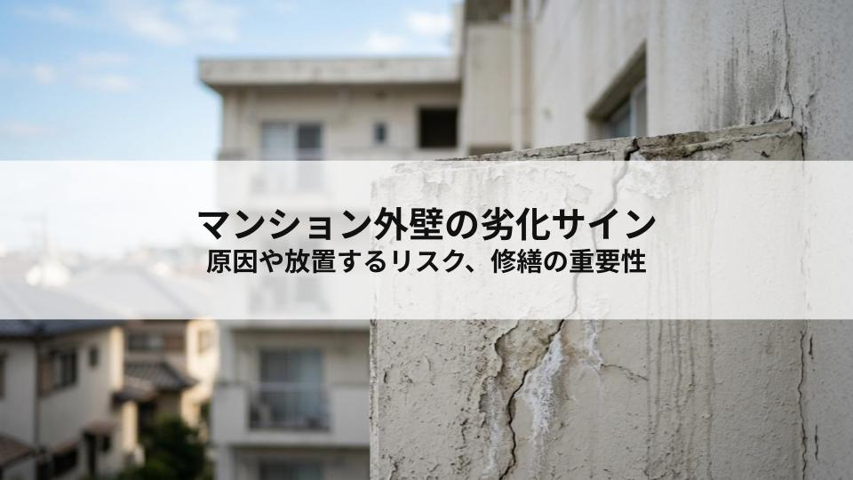 マンション外壁の劣化サインとは？原因や放置するリスク、修繕の重要性を解説